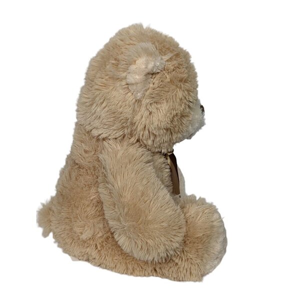 Best Made Toys Tan Teddy Bear Plush 11.5" Gold Bow - Picture 2 of 5